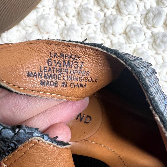 LUCKY BRAND Women's 6.5 Rhazy Bluestone Leather Snake Slingback Sandal Shoe NEW - Picture 8 of 16